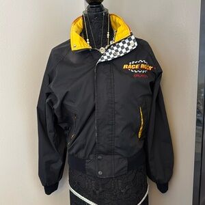 Race Rock Orlando vintage jacket ,excellent condition,hidden hood, zip cover,etc